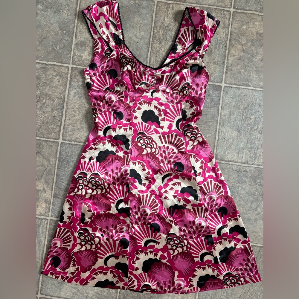 Guess Pink Patterned Mini Dress